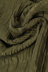 Cowl Neck Forest Mist Crinkled Silk Linen Dress 5