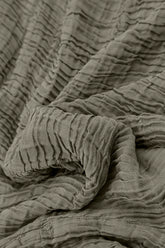 Cowl Neck Forest Mist Plissé Silk Blouse 5