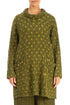 Cowl Neck Golden Lime Textured Linen Tunic 1