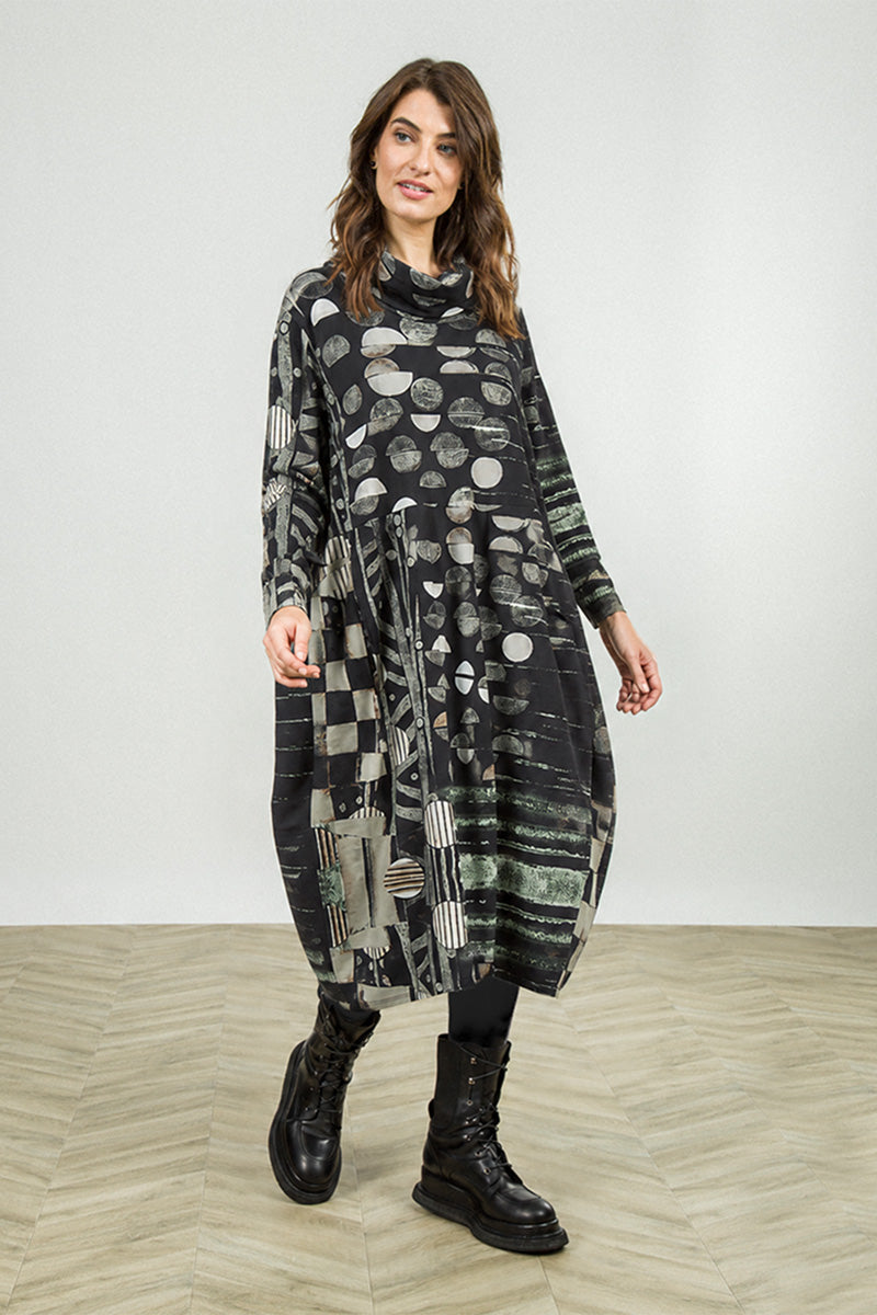 Cowl Neck Moonlight Cotton Dress 1