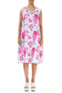 Cowl Neck Peony Blossom Linen Midi Dress 1