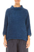 Cowl Neck Royal Blue Plissé Silk Blouse 1
