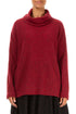 Cowl Neck Ruby Red Wool Sweater 1