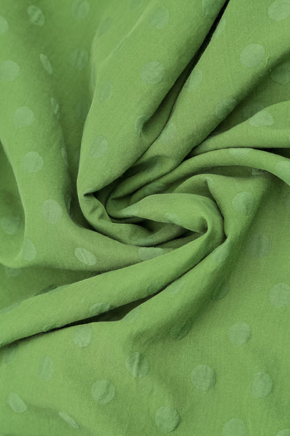 Cowl Neck Shamrock Green Dotty Silk Blouse