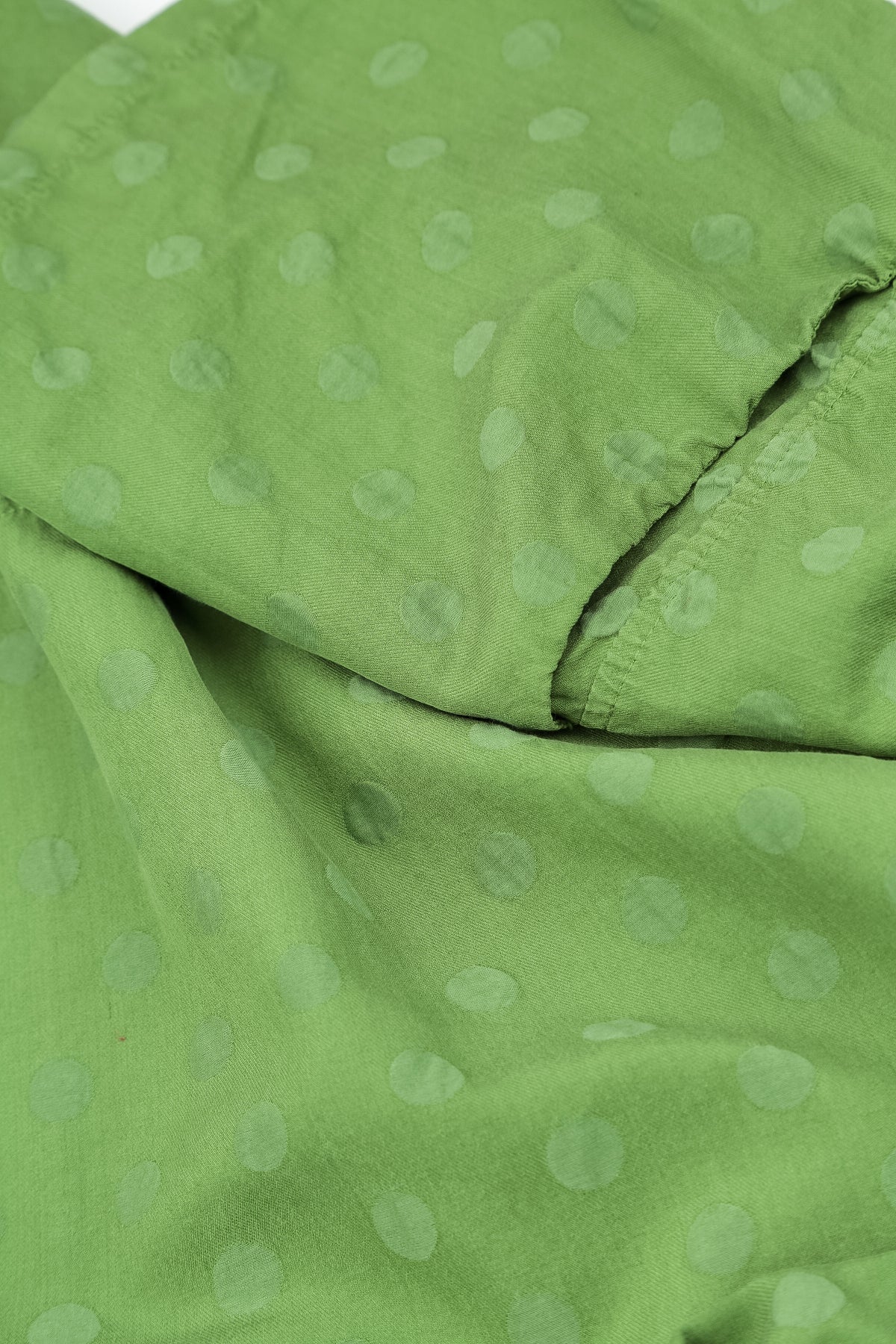 Cowl Neck Shamrock Green Dotty Silk Blouse