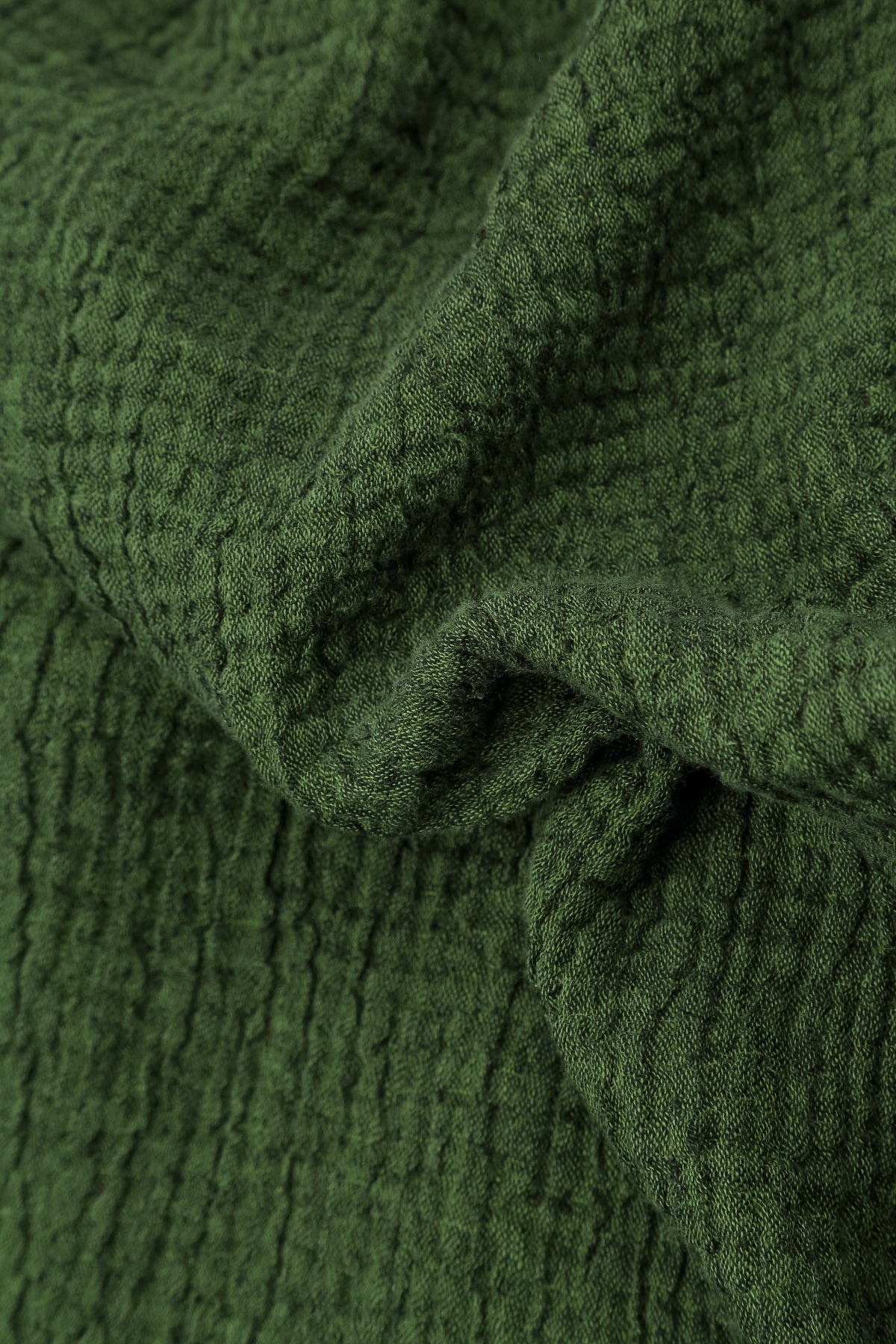 Cowl Neck Shamrock Green Textured Linen Blouse 5