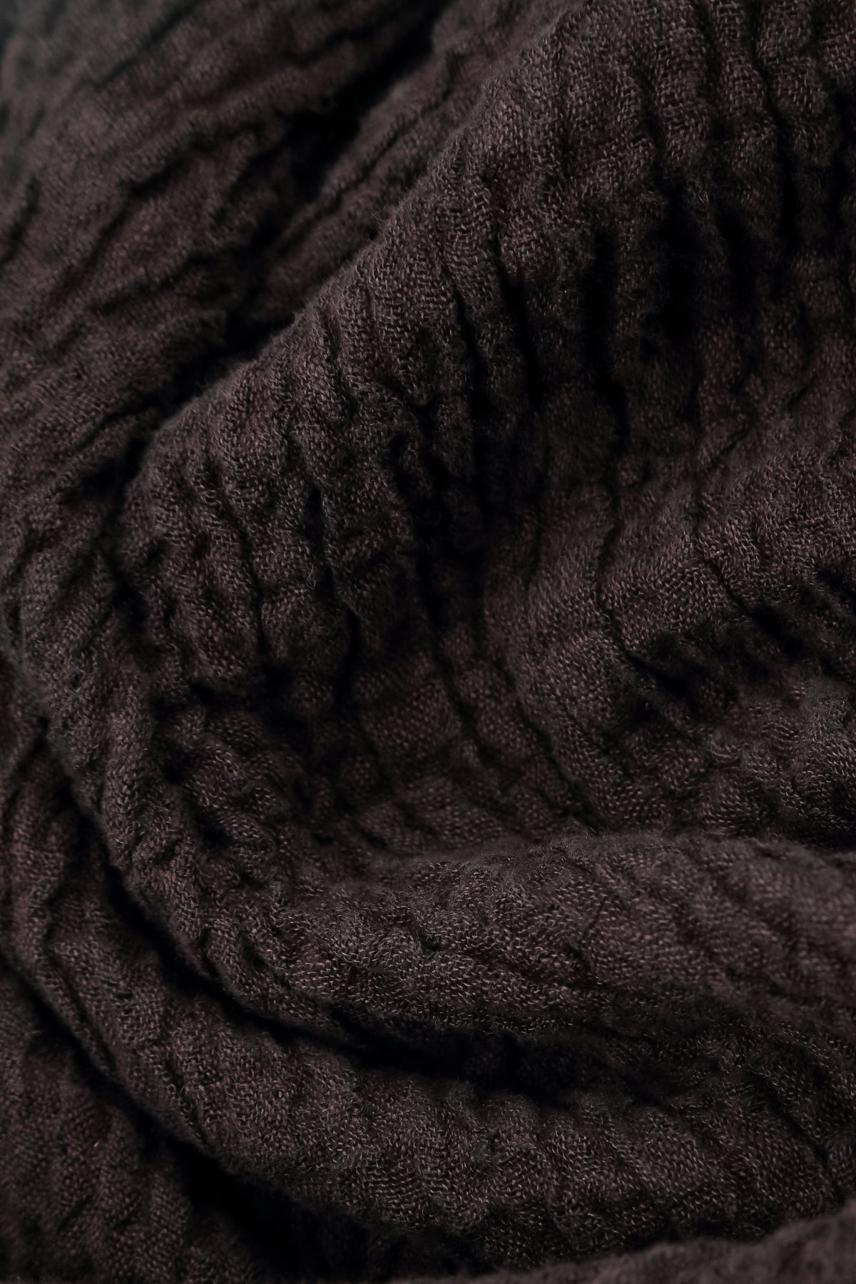 Cowl Neck Truffle Brown Textured Linen Blouse 6