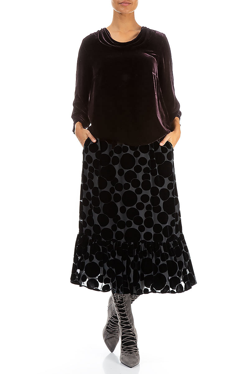 Cowl Neck Vintage Violet Silk Velvet Blouse 5