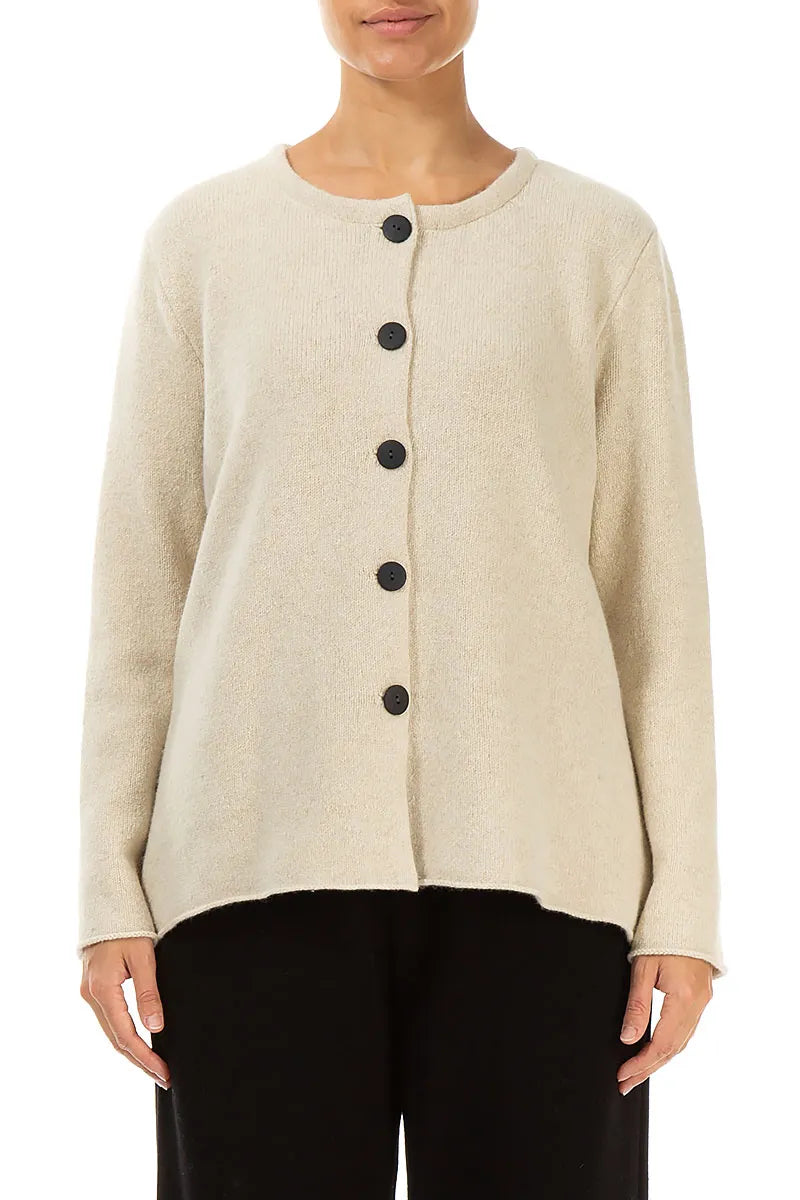 Cream Pure Wool Cardigan