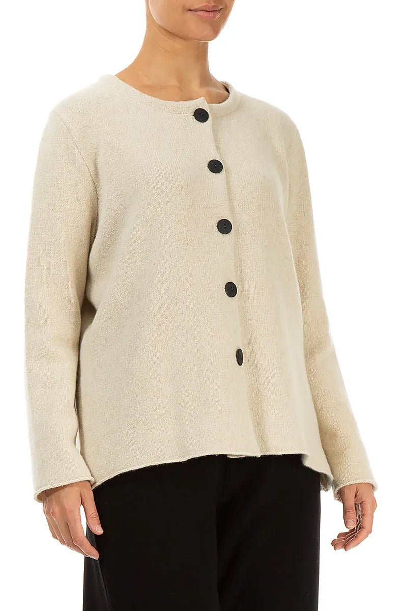 Cream Pure Wool Cardigan