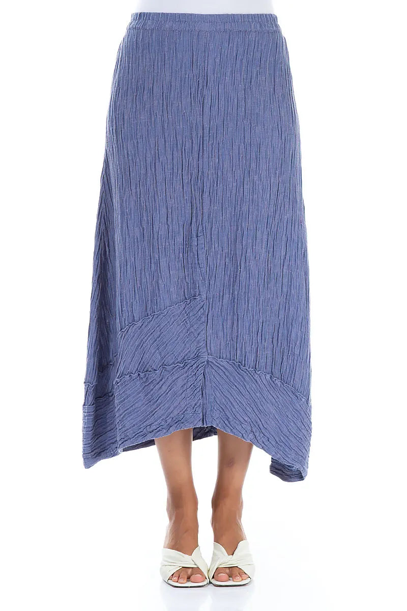Crinkled Blue Nova Silk Skirt 1