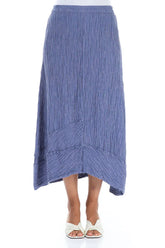 Crinkled Blue Nova Silk Skirt 1