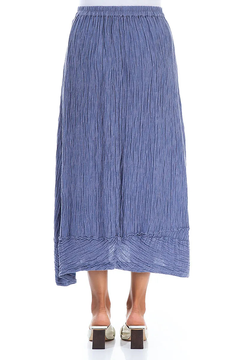 Crinkled Blue Nova Silk Skirt 2
