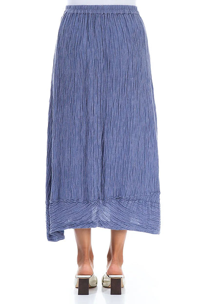 Crinkled Blue Nova Silk Skirt 2
