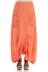 Crinkled Coral Silk Maxi Skirt 1