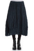 Crinkled Midnight Blue Silk Linen Skirt 1