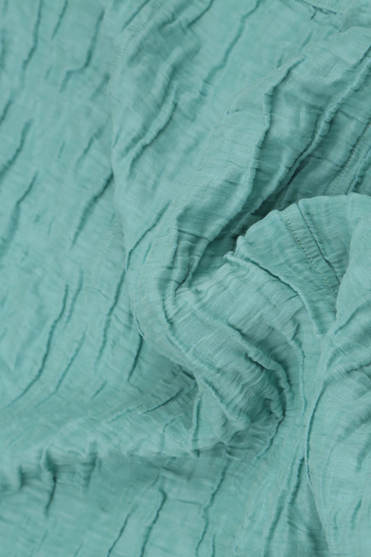 Crinkled Mint Silk Linen Bolero Jacket 5