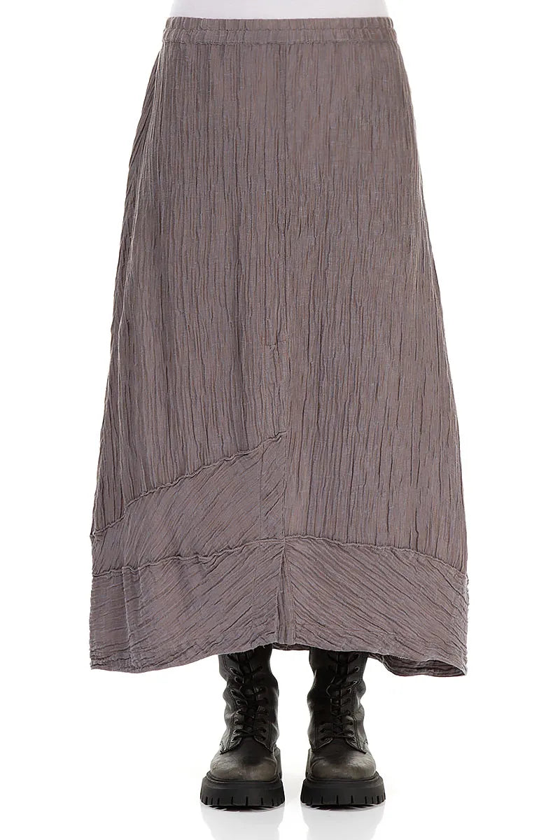 Crinkled Truffle Silk Skirt 1