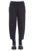 Cropped Black Wavy Cotton Trousers 1