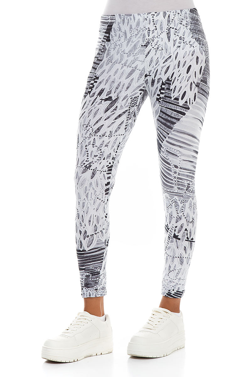 Cropped Off White Serenity Cotton Leggings 3