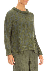 Long Sleeves Forest Mist Circle Silk Linen Blouse 3