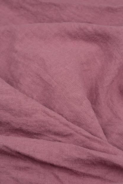 Cropped Sleeves Mauve Taupe Linen Blouse 5
