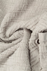 Cropped Taper Beige Silk Linen Trousers 5