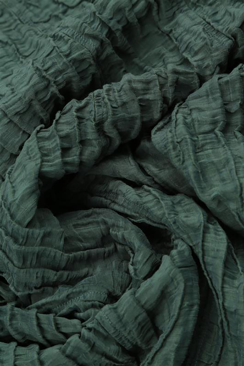 Cropped Taper Crinkled Sage Silk Linen Trousers 5