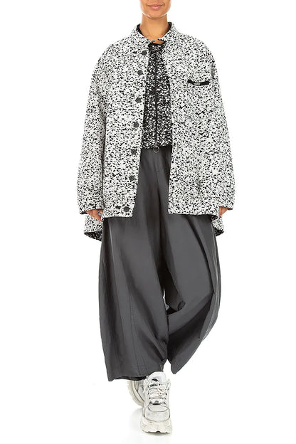 Curved Charcoal Silk Cotton Trousers 4