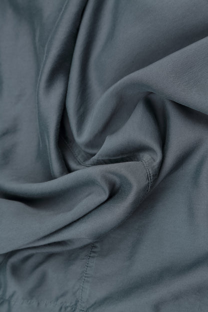 Curved Slate Silk Cotton Trousers