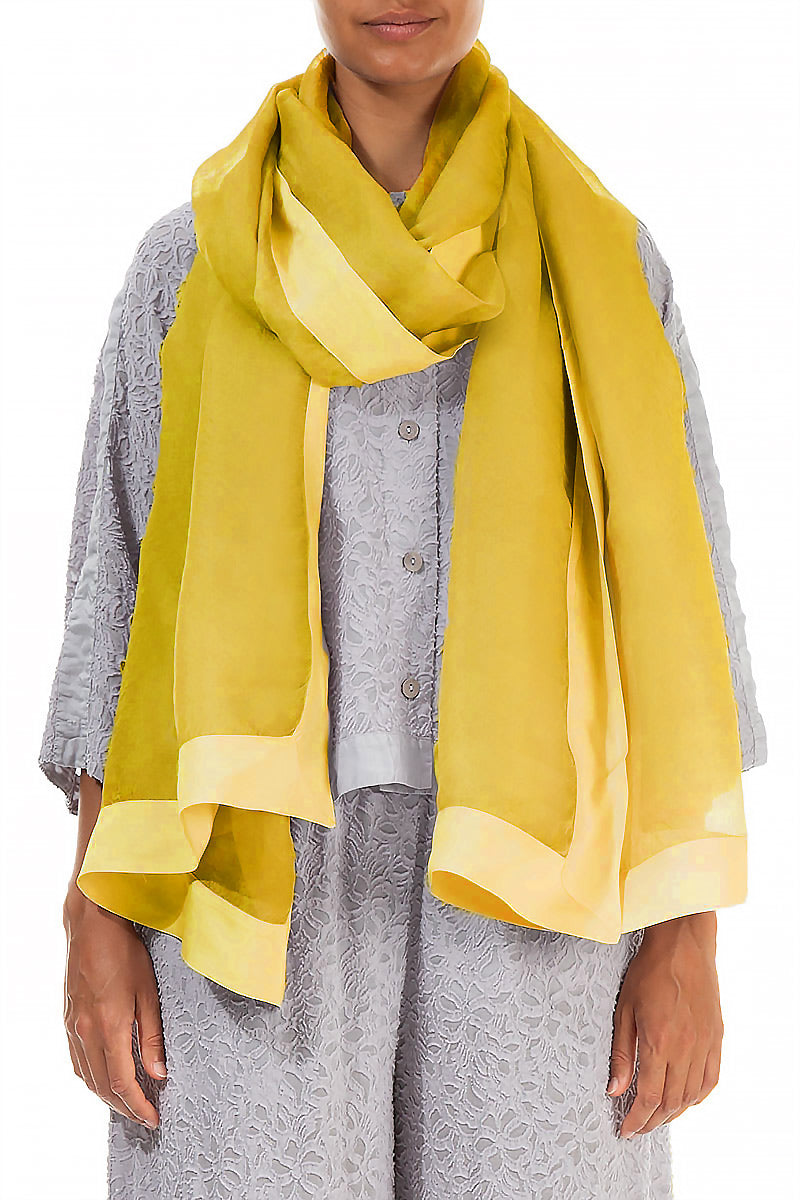 Cyber Lime Silk Chiffon Scarf 1