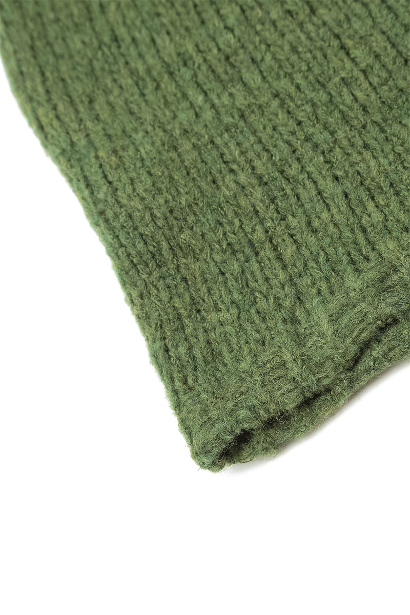 Dark Sage Wool Beanie Hat