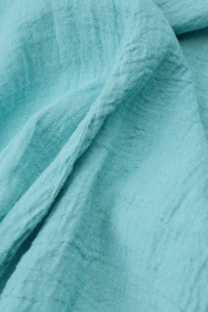 Decorated Hem Ice Blue Linen Tunic 5