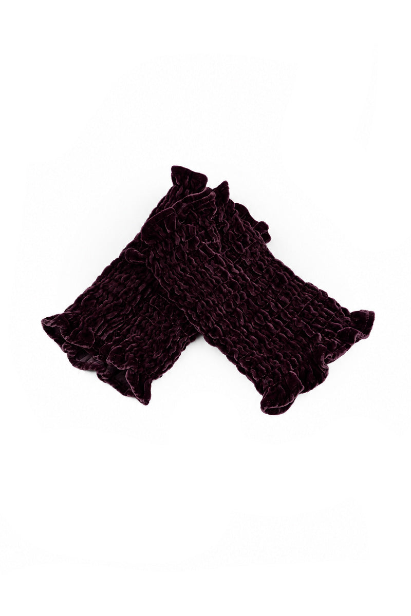 Deep Plum Silk Velvet Wristlets 5