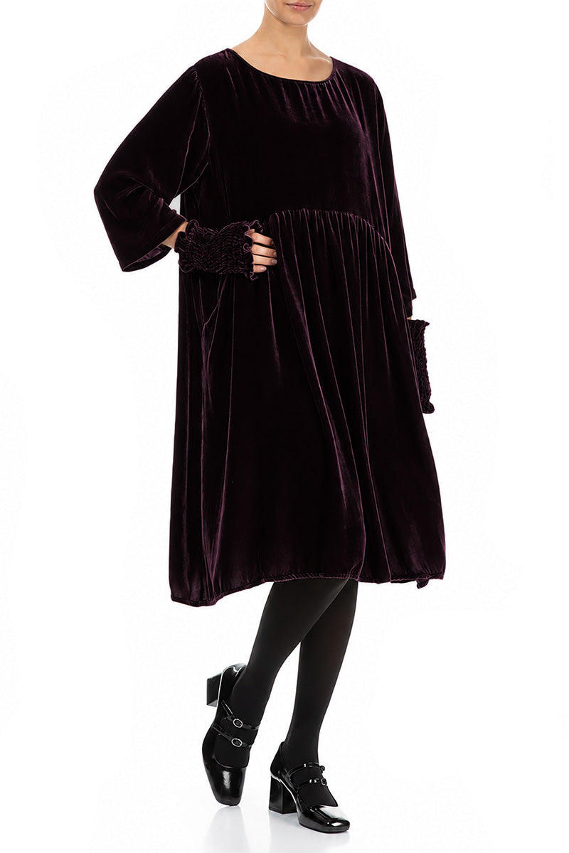 Deep Plum Silk Velvet Wristlets 2