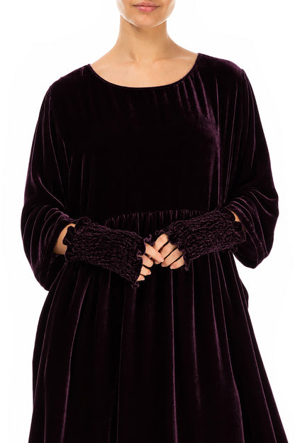 Deep Plum Silk Velvet Wristlets
