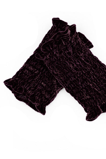 Deep Plum Silk Velvet Wristlets