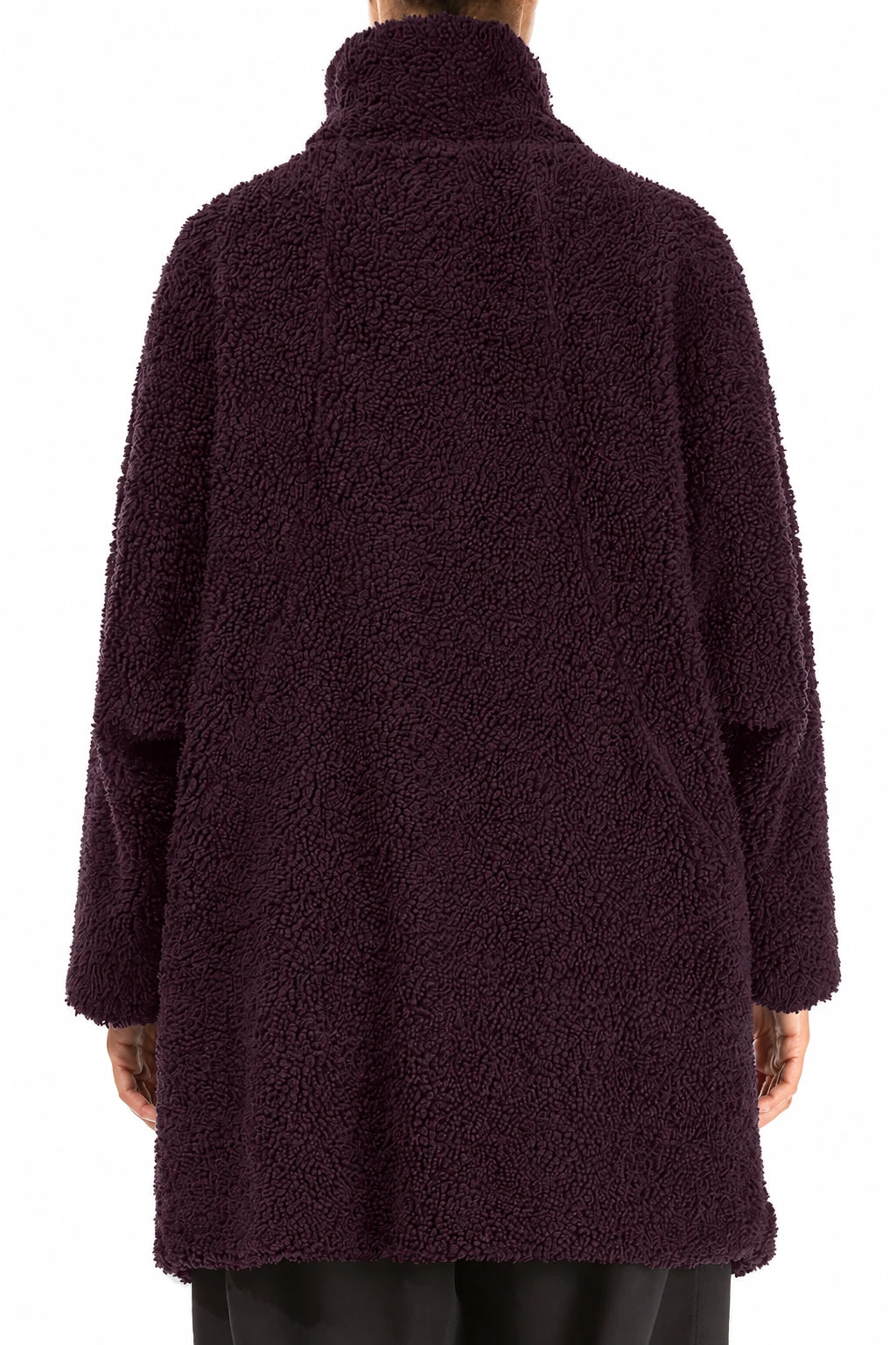 Deep Plum Teddy Cotton Coat