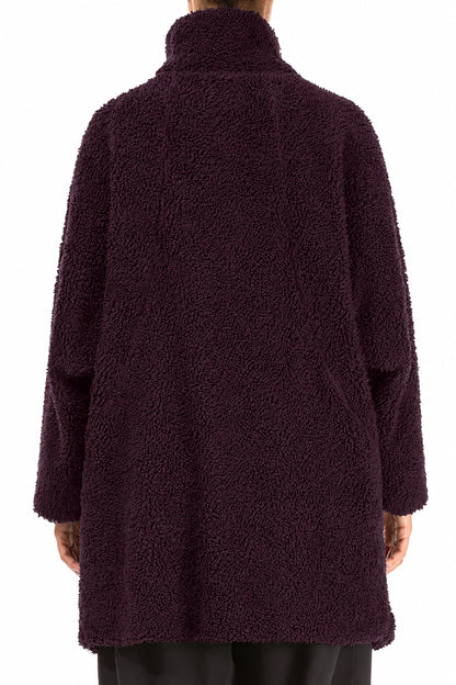 Deep Plum Teddy Cotton Coat