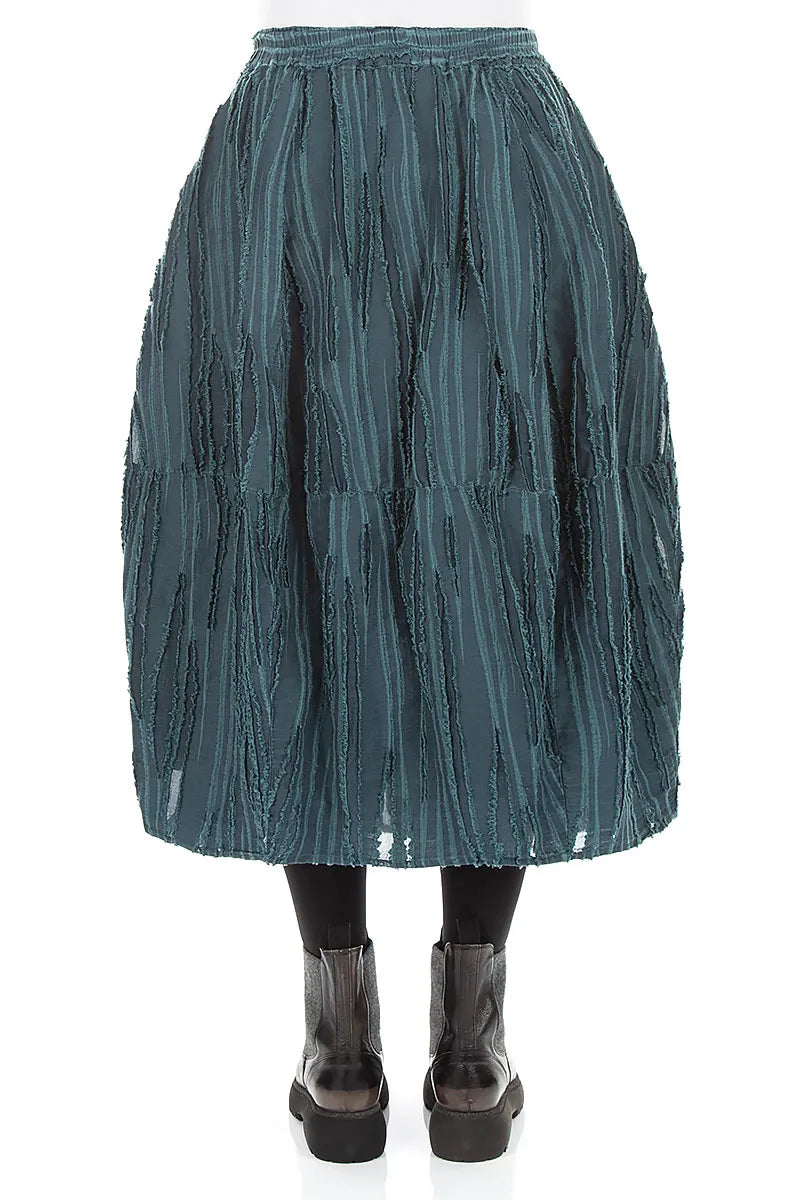 Deep Turquoise Fray Weave Skirt 2