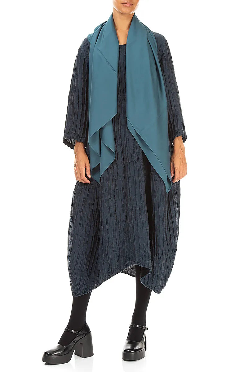 Deep Turquoise Silk Bamboo Scarf