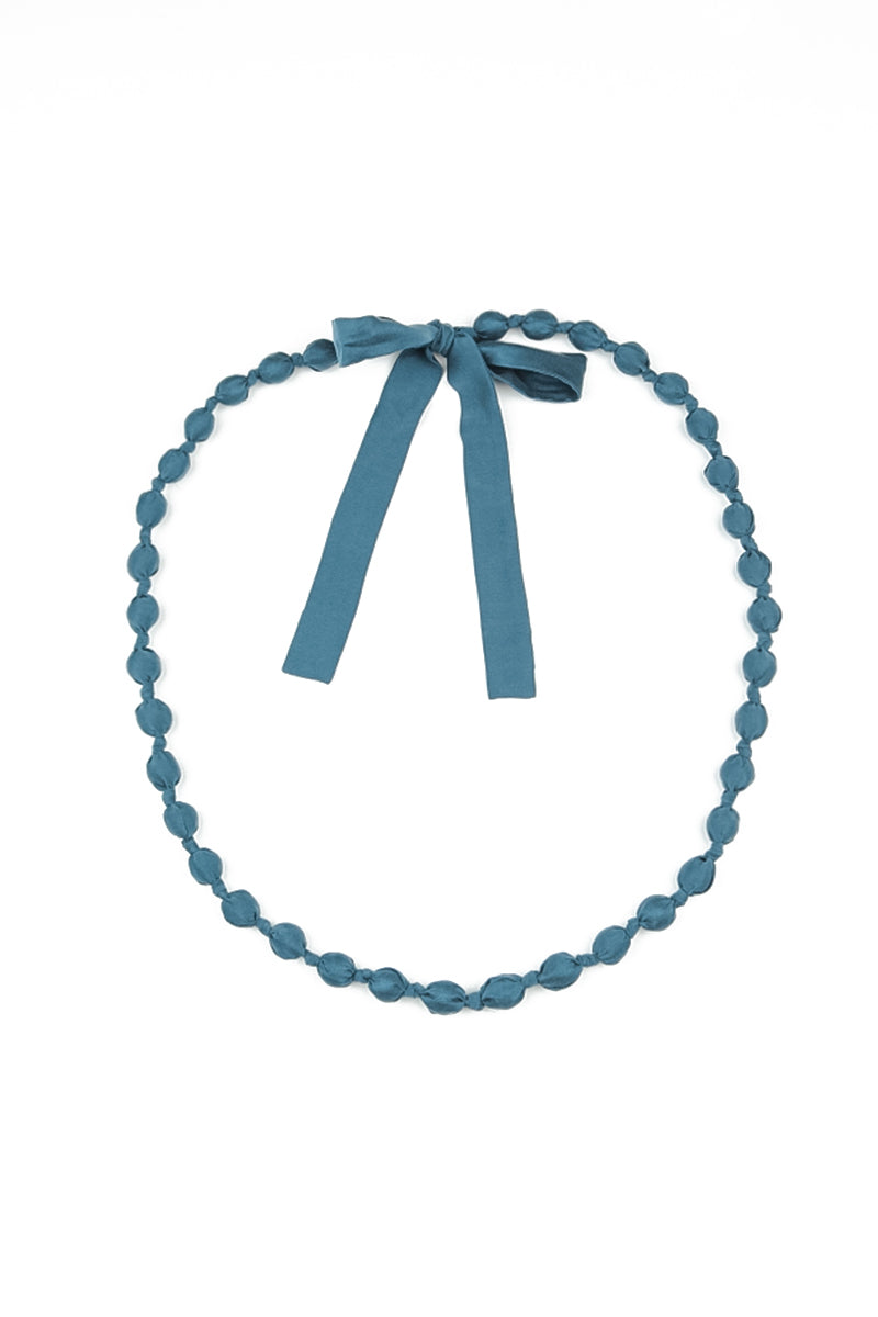 Deep Turquoise Silk Fine Bead Necklace