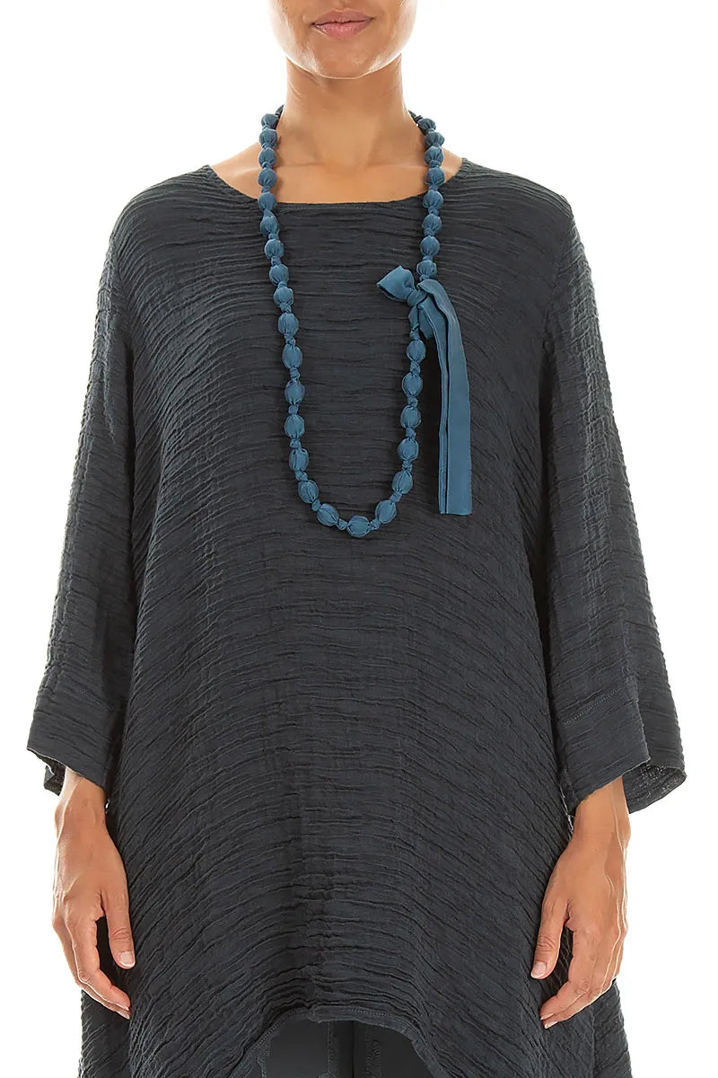 Deep Turquoise Silk Fine Bead Necklace