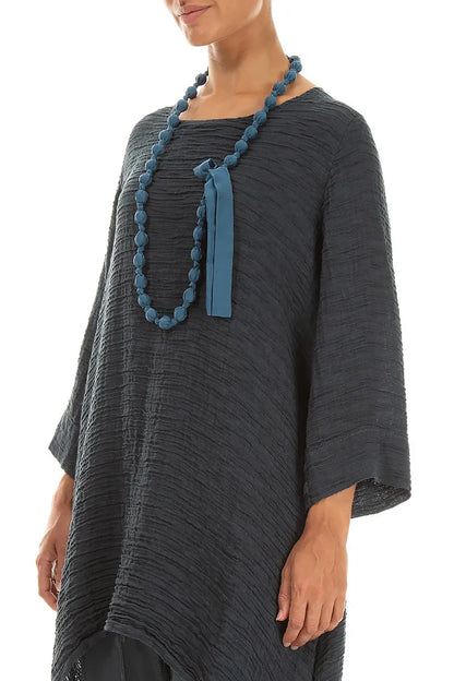Deep Turquoise Silk Fine Bead Necklace