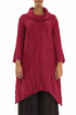 Detachable Collar Crinkled Ruby Silk Linen Tunic 1
