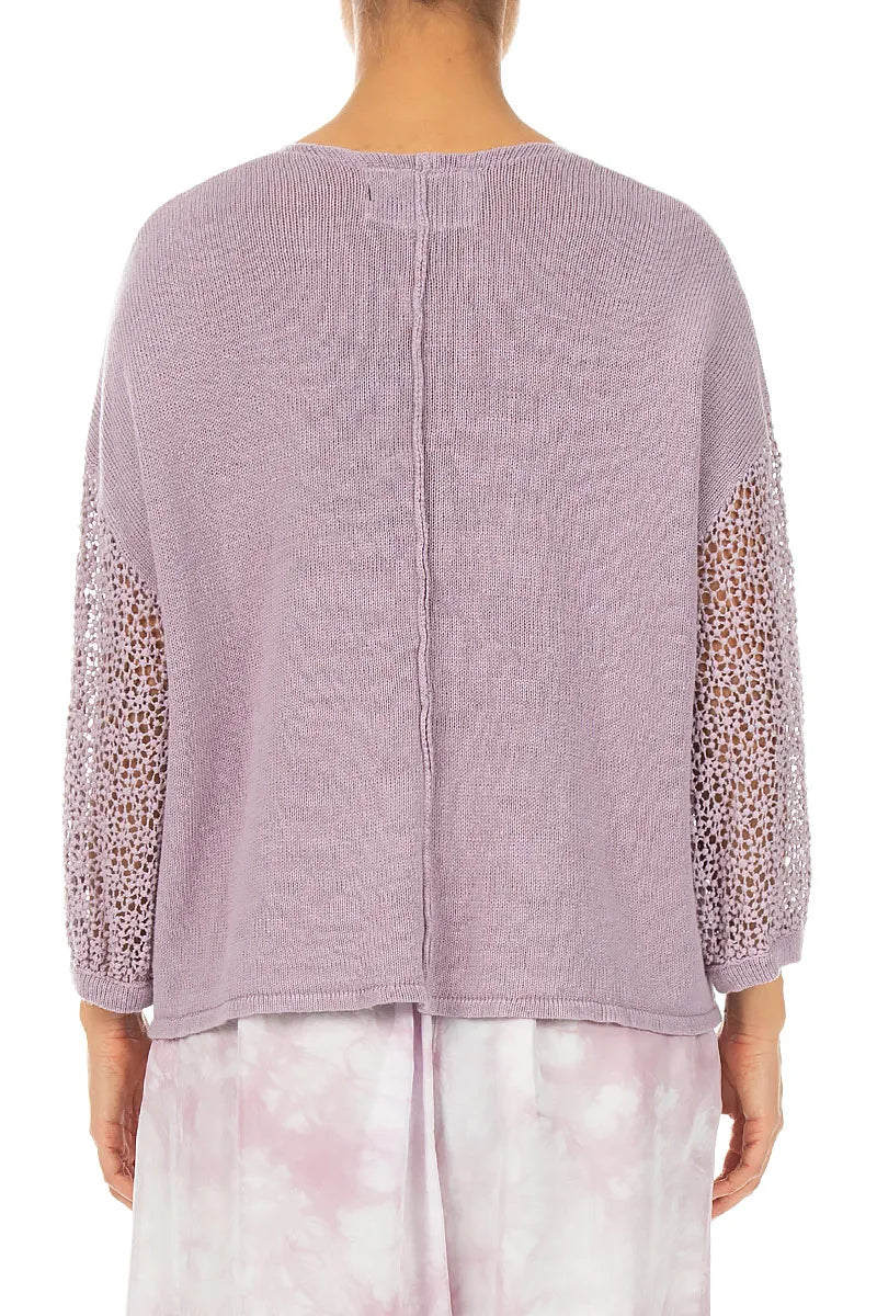 Detailed Sleeve Lilac Linen Jumper 2