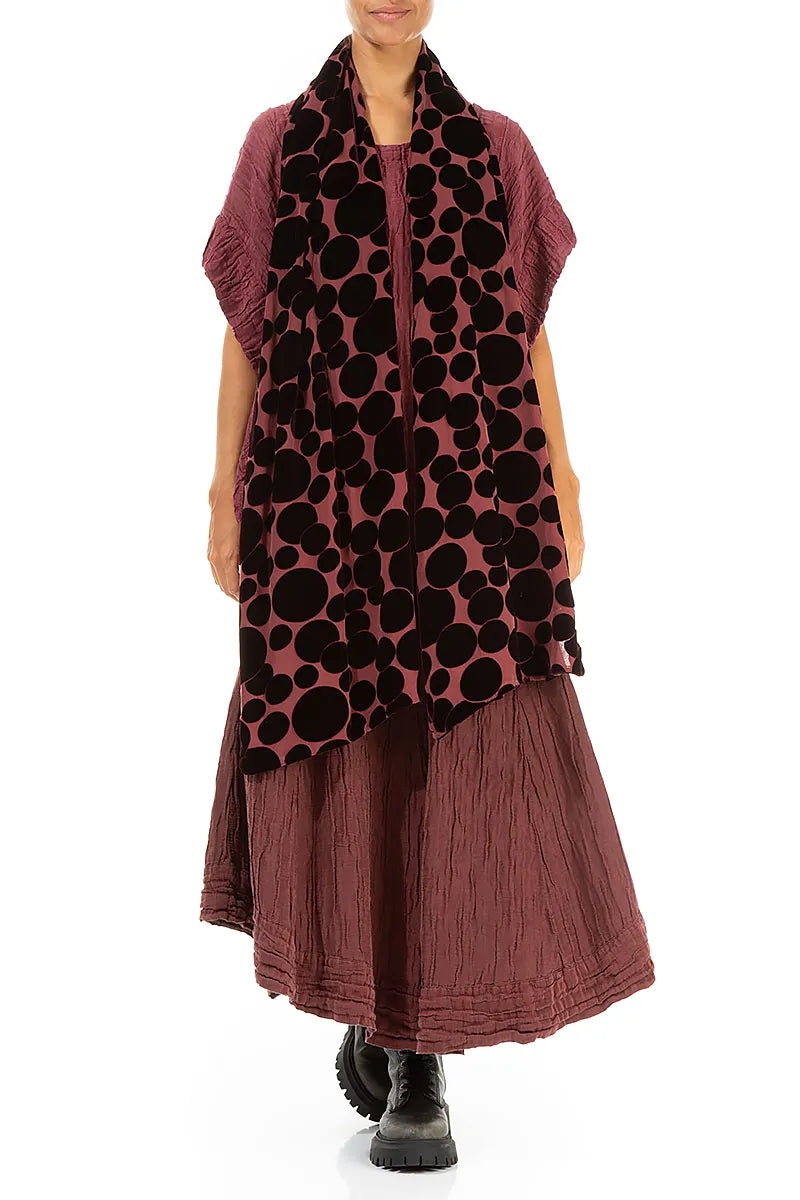 Devoré Bubbles Merlot Silk Velvet Scarf 2