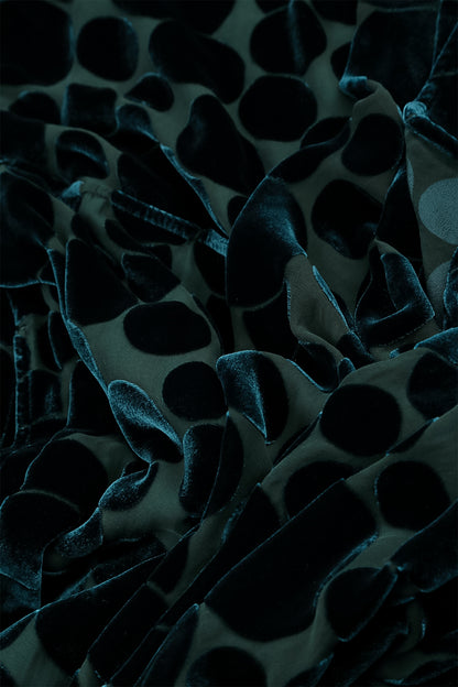 Écharpe en velours de soie Devoré Bubbles Peacock