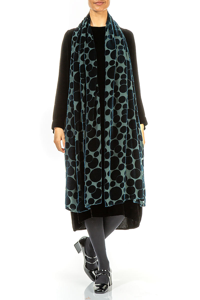 Devoré Bubbles Peacock Seidensamtschal