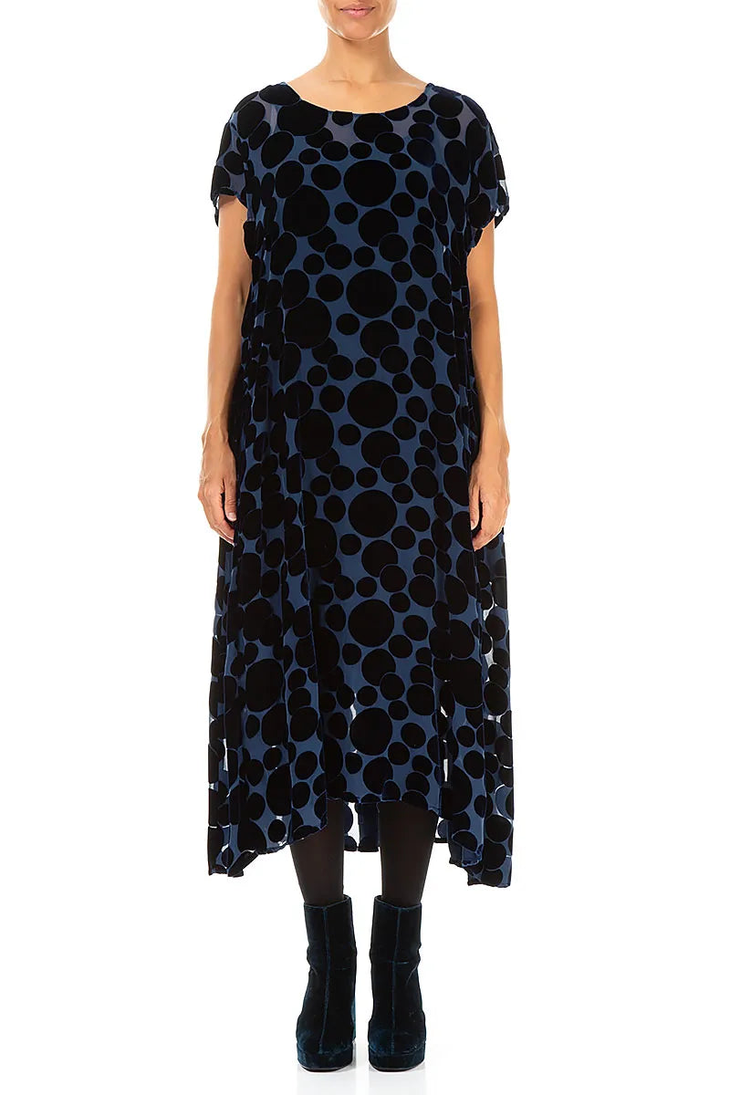 Devoré Bubbles Royal Blue Silk Velvet Dress